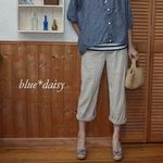 綿麻　クロップドパンツ