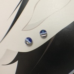 【3076】ぐんじょう白金ライン　小さいステンレスピアス 