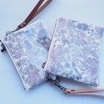 ◇◆Special Price◆◇LIBERTY　Emily　エミリー　パープルグレー系　ビニコのクリアミニポーチ　◆本革持ち手オプション　◇パスケース　コインケースに♪