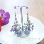 母の日にも♡アンティークかすみ草の花束ピアス イヤリング