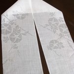 [新品]麻混･夏半衿(朝顔)　　夏には夏半衿を