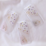 バイカラー 塗りかけdesign押し花iPhoneケース/押し花ケース