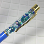 ハーバリウムボールペン　ブルー　　完成品
