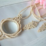ルーペペンダント「elegant」☆.。.:* 　ミルキーホワイト　☆カラーオーダー可