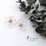 クリアフラワーピアス/イヤリング L