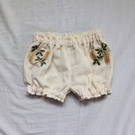 ミモザ刺繍◎かぼちゃパンツ