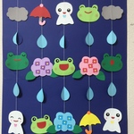 ☆かえる☆アジサイ☆梅雨☆ガーランド☆壁面☆
