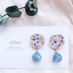 BOTANICAL🌼grayish blue ピアス/イヤリング