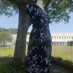 169.飽きの来ないシンプル上品、浴衣リメイクワンピース 