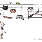 五線譜ねこポストカード【楽器ねこシリーズ】
