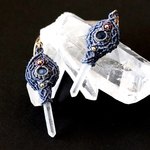 【マクラメ】カイヤナイトと水晶のピアス（片耳用）