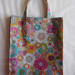マチ付きバッグ*リバティ*SmallSusannna*ピンク＆ブルー*33×30×5
