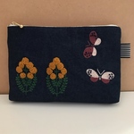北欧風 刺繍 ポーチ  F