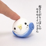 起き上がりこぼしのコロコロいんこ①  粘土細工の置物［インテリア 飾り］ 