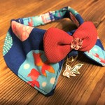 犬・猫の首輪　25～28　cocochanチョーカー　金魚・和柄・縁日・夏祭り・浴衣・ブルー