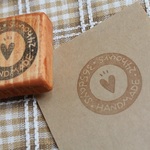 【送料無料】「HANDMADE」ハートのはんこ 
