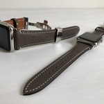 アップルウォッチバンド /42mm(44mm) または38mm(40mm)フランス産高級レザー/エタン /総手縫い/Dバックル ラグ付
