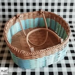 【lovelymasa3様専用】ターコイズブルーのかごバッグ