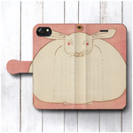 【藪長水 うさぎ】スマホケース手帳型 全機種対応 絵画 人気 プレゼント iPhoneXR