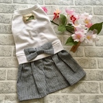 値下げ✨犬服！ヒッコリーワンピース 小型犬DSサイズ(胴長め) 2,000円→1,500円