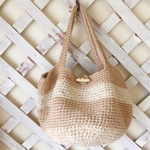 💛送料込み💛クタ〜ッとふっくら(o^^o)麻紐ナチュラル肩掛けカゴバッグ♡off-white