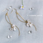 【特集掲載】＊可憐なケシパールの花が揺れるピアス＊サージカルステンレス316＊イヤリングに変更可能＊淡水パール＊フラワー＊フォーマル＊誕生石＊卒業式＊入学式