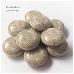 22㎜ アンティークビーズ❤︎ミルキーホワイト❤︎10pcs−239