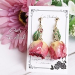 ドライフラワー薔薇のイヤリング/ピアス