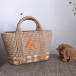 ＊0827mama様専用＊麻ひも＊ギンガムチェックのトートバッグ＊