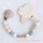 お名前入り＊可愛い【おもちゃホルダー】単品  シャーベット＊出産祝い＊歯固め  nenne