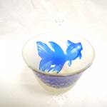 金魚のぐいのみ・ｲｴﾛｰ×ルリ
