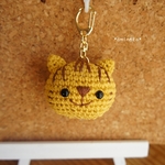 amineko製あみぐるみ♡茶トラねこさんキーホルダー（顔だけタイプ）