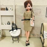 リカちゃん服♡ベルト付きライトカーキミニワンピ♡リアルクローズ  