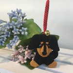 ミニチュアダックス（ブラック）♡ちりめん根付ストラップ