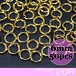 送料無料 丸カン 6mm 50個セット　ゴールド　 丸リング　マルカン