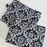 【お買い得‼】  ダマスク(黒白) ポーチ&フラットポーチセット