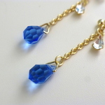 しずくのピアス（サファイヤ）　＊金具変更できます＊
