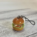 樹脂粘土のバジルチキンベーグルサンドストラップ