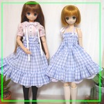 【ﾋﾟｭｱﾆｰﾓM(S)】ブルーチェックの２WAYワンピース