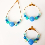NEW・青のピアス/樹脂ピアス/ノンホールピアス/イヤリング