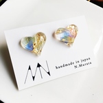 レジン 金箔  小粒ピアス イヤリング  ハート  シンプル 【131】