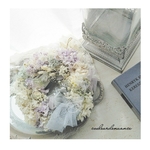 ふわふわリース＊purple×gray＊【23cm】