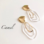 GD クリアゆがみフープピアス／イヤリング　Camel