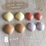 【No.54】春夏カラー♩スクエア  高品質  樹脂カボション 4color 8個