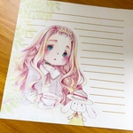 tea time・・*withUオリジナル便箋10枚入り*ましかく便箋