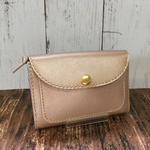 レザーミニ財布＊ドット型押しピンクゴールド