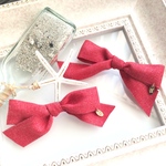 Cute red ribbon 〜柔らかリボンのクリップピン〜