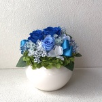【misorairo様専用】ブルー系アレンジ♪青水色プリザーブドフラワー花フラワー結婚式誕生日プリザ薔薇プレゼント誕生日ギフト花器サプライズ結婚祝い