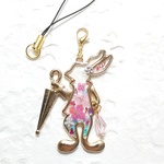 紫陽花うさぎのストラップ(チャーム加工)