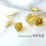 「バラ1輪/花」　真鍮メッキ  チャーム　DCT1